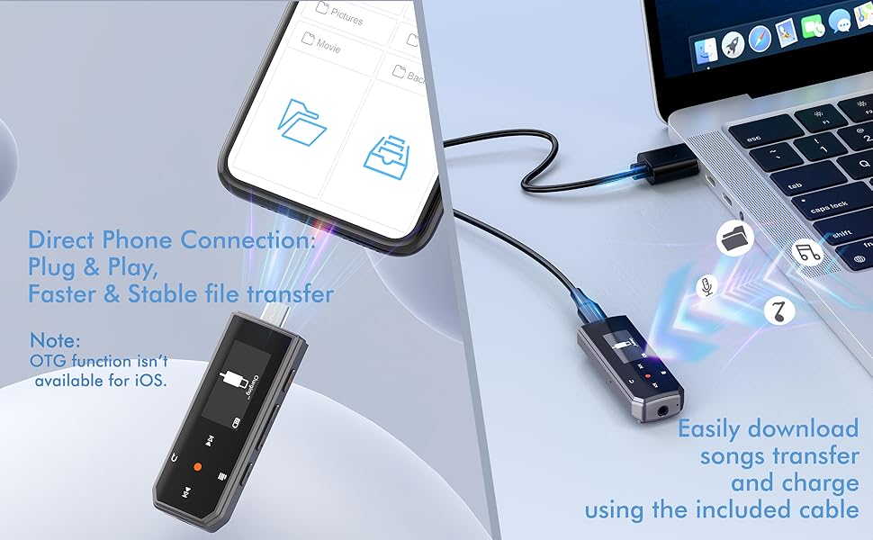 RUIZU type C USB mp3 player with bluetooth reproductor mp3 music player for kids usb audio player