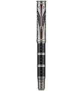 Hongdian D5X Fountain Pen Black Pen Fine Nib, Qin Dynasty Retro Chinese Totem Engraving Smooth Wr...