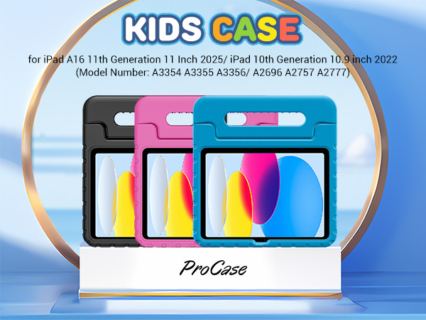 ProCase Kids Case 2025 iPad A16 11-inch 11th Generation / 2022 iPad 10th 10.9 inch
