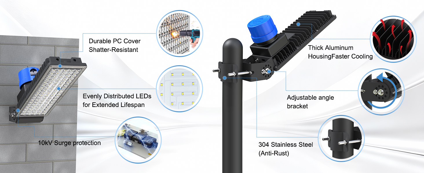 Kekeou 100W LED Flood Light with Photocell Sensor