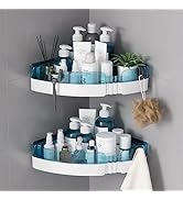UIFER 2-Pack Corner Shower Caddy Shelves - Space-Saving Corner Shower Organizer and Bathroom Stor...