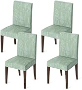 Horaldaily 4PCS Dining Chair Covers, Sage Green Floral Herbs Stretch Removable Washable Slipcover...