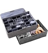 AARAINBOW 2 Packs Underwear Socks Storage Organizer with Lids Foldable Closet Drawer Organizer 46...