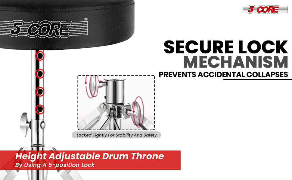 Brown Drum Chair,Height Adjustable Heavy Duty Upgraded Drum Stool