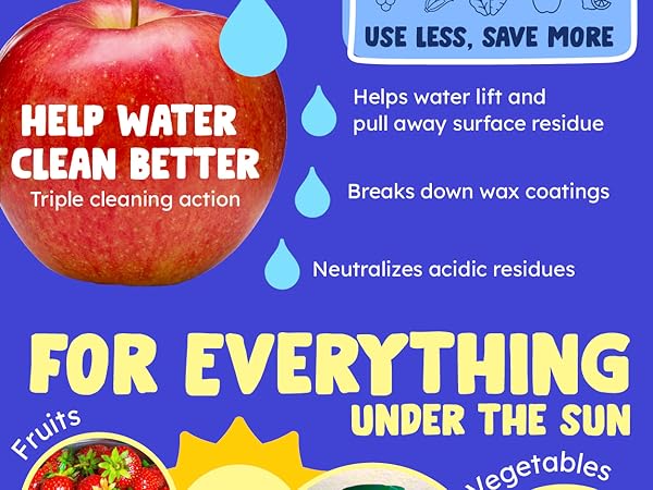 fruit &amp; veggie wash mineral-based mineral based vegetable fruit wash soak rinse fragrance free wash