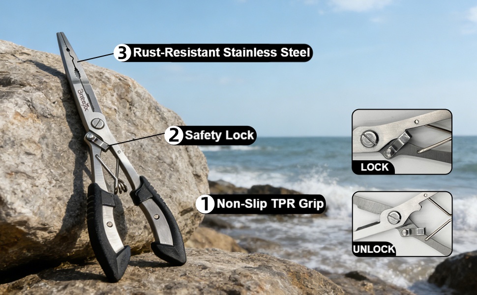 Rust-Resistant Stainless Steel Safety Lock Non-Slip TPR Grip bloqueo de seguridad agarre