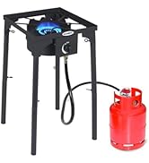 Camplux Propane Burner 130,000 BTU, Single Gas Burners, Outdoor Stove for Home Brewing, Turkey Fr...