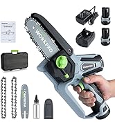 WORKPRO Mini Chainsaw, 6.3" Cordless Electric Compact Chain Saw with 2 Batteries, One-Hand Operat...