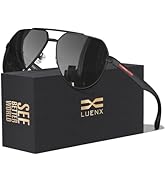 LUENX Aviator Sunglasses for Men Polarized Pilot Shades UV400 Sun Glasses with Accessories
