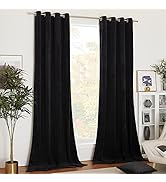 NICETOWN Halloween Black Velvet Curtains, Media Movie Theater Room Decor, Luxury Velvet Blackout ...