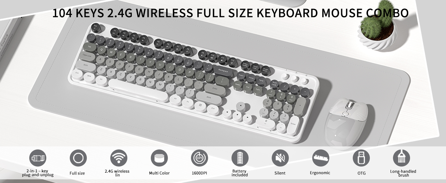 Wireless Keyboard and Mouse Combo
