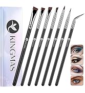 KINGMAS Angled Eyeliner Brush Set, 7Pcs Gel Eye Liner Makeup Brushes, Ultra Thin Liner Brush, Fin...