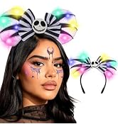Uranian Light Up Halloween Mouse Ears Headbands LED Bow Hairbands Spider Sequin Hair Hoop Glowing...