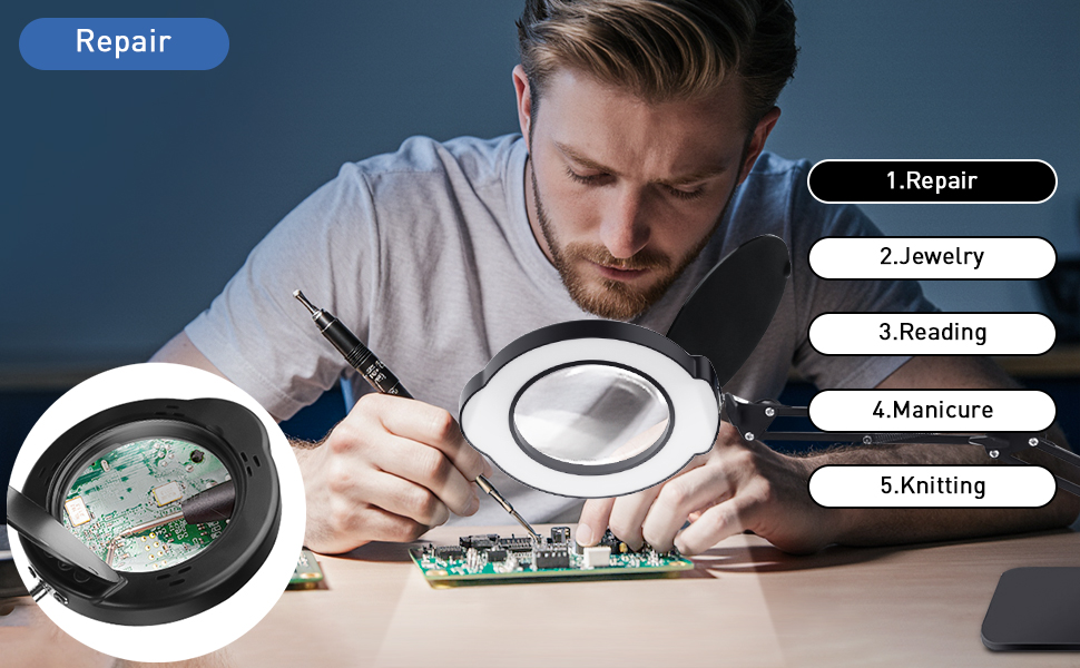 magnifier with light hands free