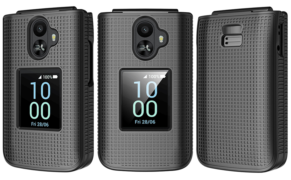 Grid Texture Hard shell Case Slim Cover for TCL Flip 3 Phone protection