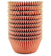 Eoonfirst Rose Gold Foil Cupcake Case Liners Valentine's Day Baking Muffin Paper Cups 200 Pcs