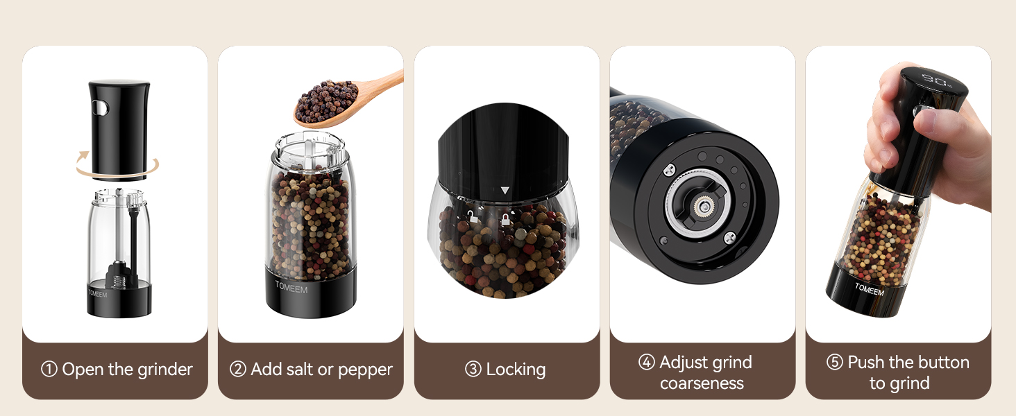 Electric Salt and Pepper Grinder Set