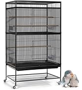ASOCEA Large Bird Cage Seed Cather,Bird Cage Cover Adjustable Soft Airy Skirt Guard Birdcage Nylo...