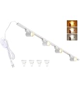 3-Color Dimmable Plug in Track Lighting with Power Cord, 4-Light White | 13FT Dimmable Plug Cord ...