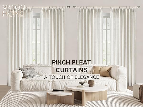 pinch pleated linen curtains