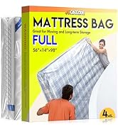 Plastic Mattress Bag for Moving Storage, Waterproof Mattress Cover, Mattress Protector for Moving...