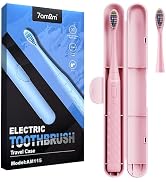 7AM2M Sonic Travel Electric Toothbrush for Adults&amp;Kids, Travel Case&amp;2 Brush Heads, 1 Charge for 9...