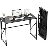 Elephance Folding Desk Writing Computer Desk for Home Office, No-Assembly Study Office Desk Folda...