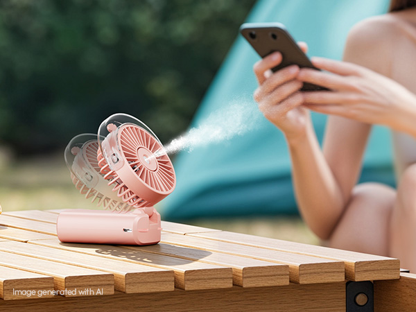 fan with water spray misting fan