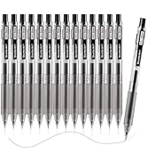 Shuttle Art Black Gel Pens, Ink Glide Series 15 Pack Retractable 0.5mm Fine Point Rollerball Gel ...