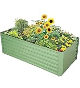 FORTUNO High Raised Garden Bed 6×3×2FT, Galvanized Large Patio Ground Gardening Planter for Veget...