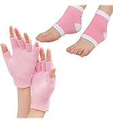 Moisturizing Fingerless Gloves and Heel Socks - Cold Therapy Gel Moisturizing Gloves and Heel Soc...