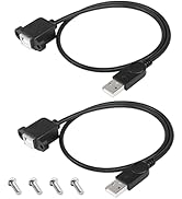 SinLoon USB 2.0 Printer Cable, 2 Pack USB Type A Male to Type B Female Printer Scanner Cord, with...