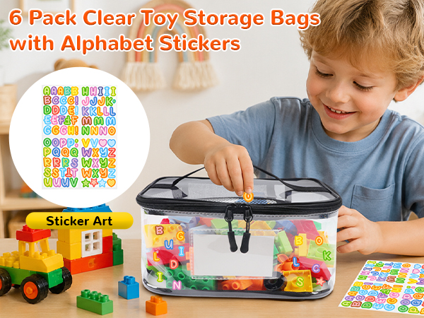 clear toy storage bags