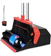 Tiumso Upgrade Broom with Dustpan Combo Set, Broom and Dustpan Set with 51'' Long Handle, Dust Pa...