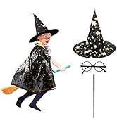 LNCOJOLM Wizard Witch Cloak Costume Kids Witches Capes Wizard Cloak Ghost Costume Set Props