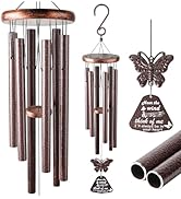 Wind Chimes for Outside with Butterfly Wind Catcher, 33" Memorial Wind Chimes Suitable for Patio,...
