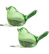H&amp;D HYALINE &amp; DORA Set of 2 Handmade Glass Bird Figurine Blown Glass Birds Ornament Crystal Art A...