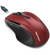 TECKNET Rechargeable Jiggler Wireless Mouse (BT5.0/3.0 & 2.4G) 4800 DPI Silent 6 Buttons Bluetoot...