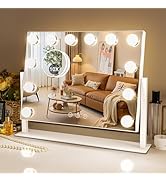 Kottova Vanity Mirror with Lights,15.7"x11.8"LED Makeup Mirror, Lighted Makeup Mirror with 10X Sp...