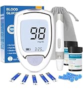 Glucose Monitor Kit, Blood Sugar Monitor with 100 Test Strips &amp;100 Lancets for Diabetes Testing, ...