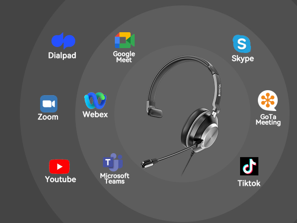 computer headphones, headphones for laptop, usb headset with microphone for pc, computer headset