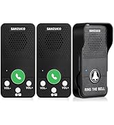 SANZUCO Doorbells, Waterproof Wireless Doorbell Hands Free, 1000ft Range Door Bell Intercom Suppo...
