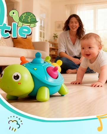 AiTuiTui Baby Crawling Turtle Toy 6 8 9 12 Months