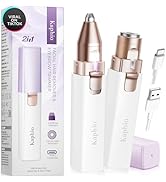 Facial Hair Removal for Women: Electric Eyebrow Trimmer &amp; Hair Removal Device - 2 in 1 Rechargeab...