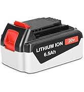 KUNLUN 6.5Ah 20-Volt LB2X4020 Replacement Battery Compatible for Black and Decker 20V Lithium Bat...