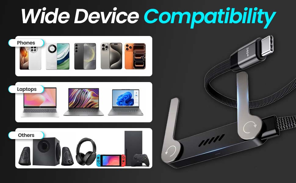 240w ultra-fast charging cable with stand