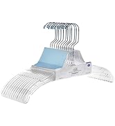 Quality Hangers Clear Hangers 12 Pack - Crystal Hangers for Clothes - Durable Plastic Hanger Set ...