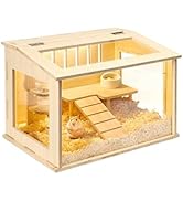 Small Wooden Hamster Cage for Dwarf Hamsters, 15.8