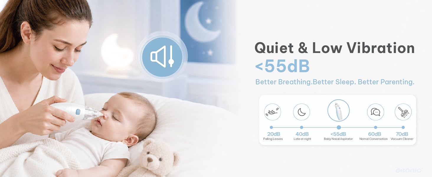 GEONIC electric nasal aspirator to clear a baby&amp;#39;s nose safely and comfortably.