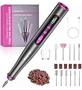 SnnyNyx Electric Nail Drill Professional, 35000RPM Cordless Acrylic Nail Kit for Nail Polish Remo...